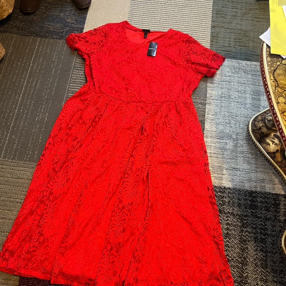 Torrid Vibrant Red Lace Dress